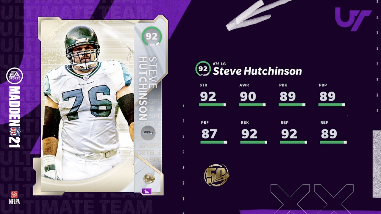 steve hutchinson the 50 madden 21 ultimate team