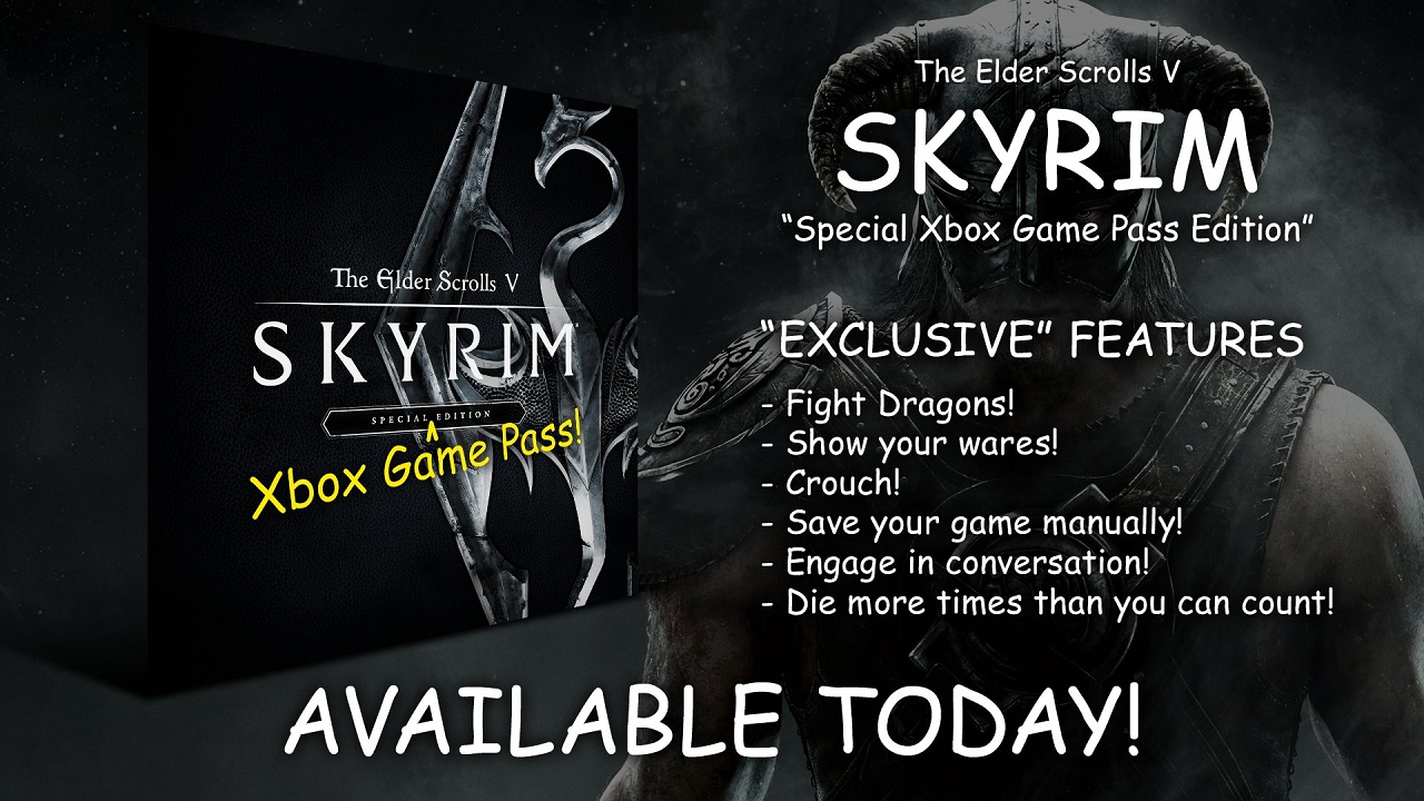 The Elder Scrolls V Skyrim is Now Available on Xbox Game Pass