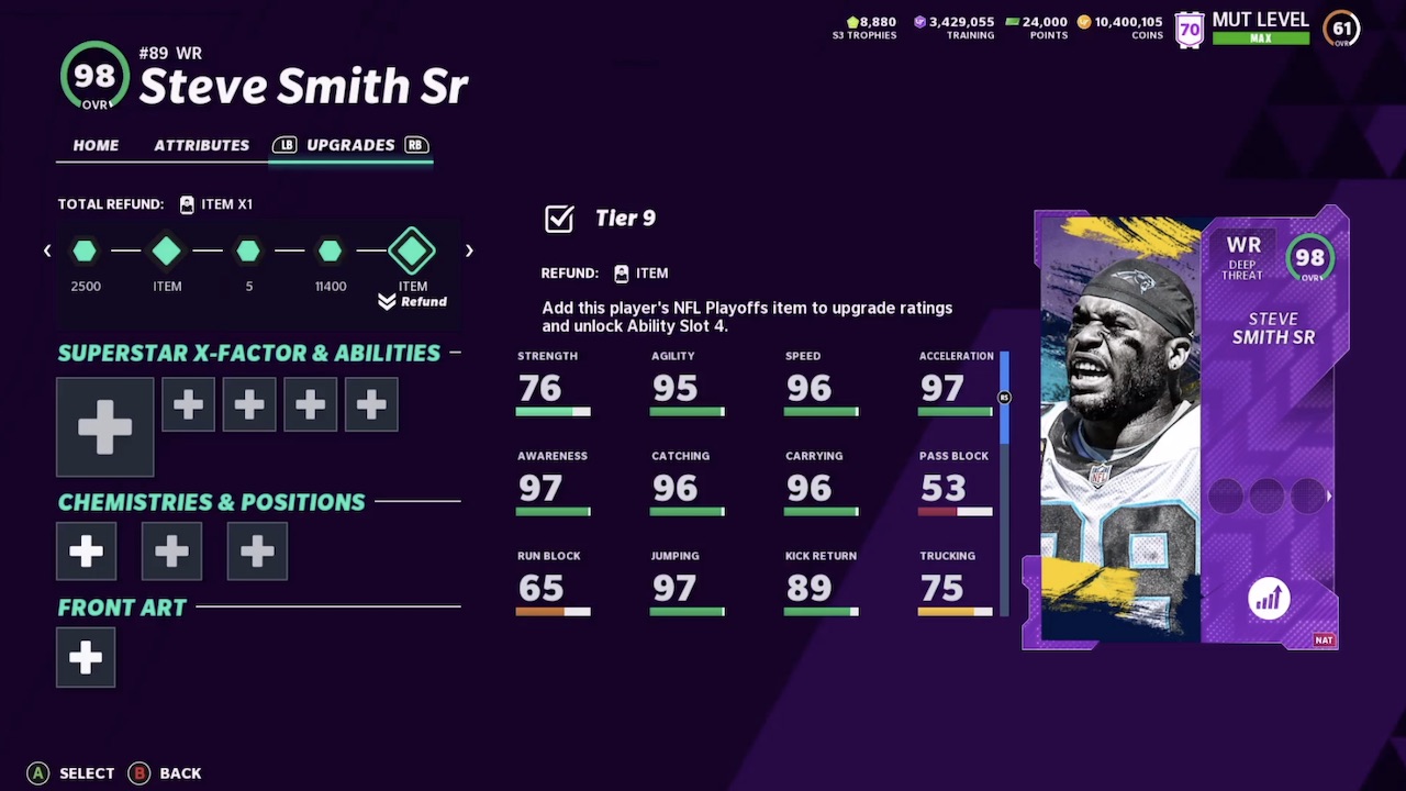 steve smith sr madden 21 nfl playoffs master item