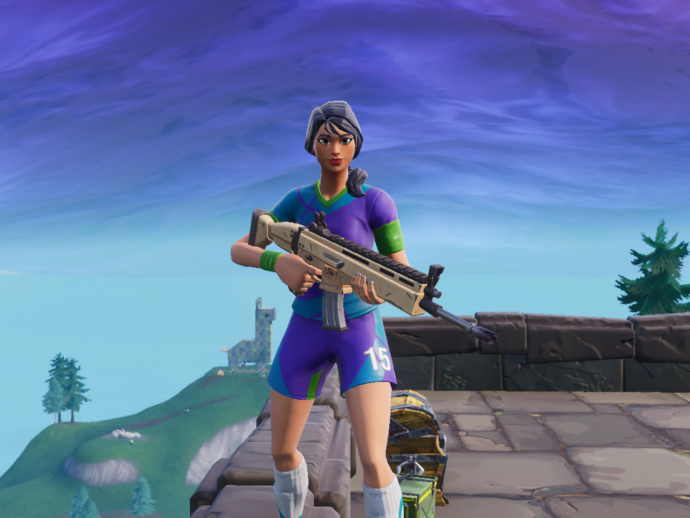 Customizable sweaty Fortnite skins.