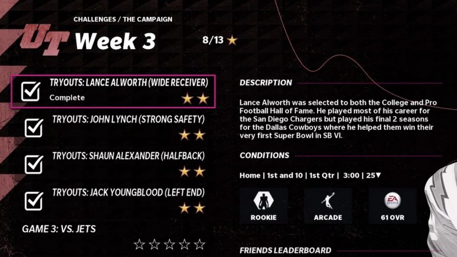 madden 22 ultimate team the campaign week 3 missions