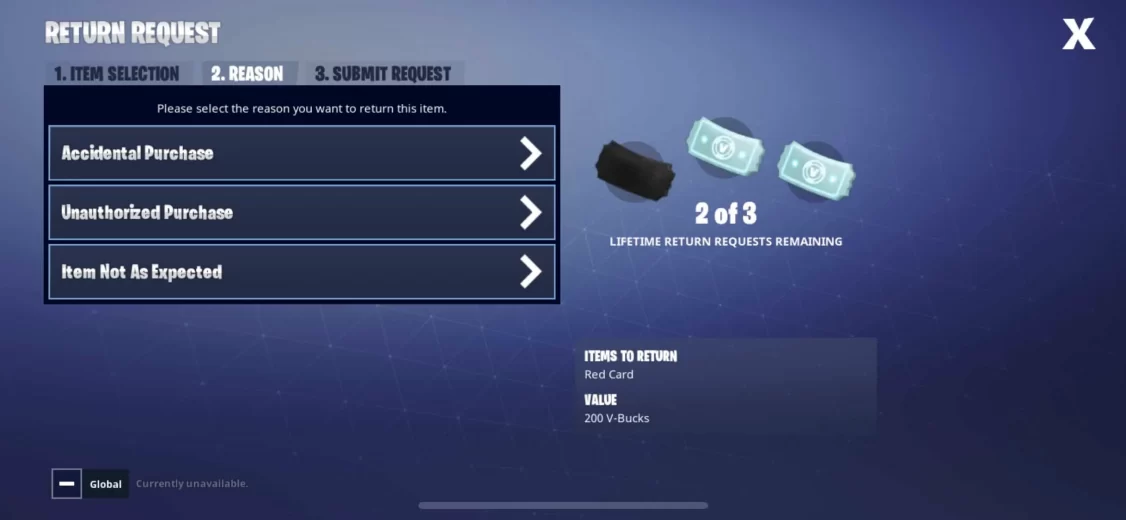 Fortnite refund request tickets were first added to the game in Season 4.