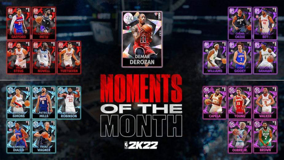 nba 2k22 moments of the month cards