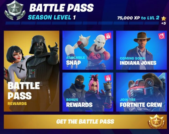 Fortnite Season 3 Battle Pass will feature Darth Vader and Indiana Jones.